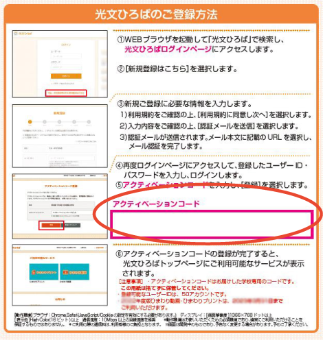 光文ひろばのご登録方法説明画像